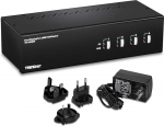 TRENDnet, TK-440DP 4-portiline Dual DisplayPort KVM Switch koos heliga, 2-portiline USB 2.0 Hub, 4K UHD resolutsioon kuni 3840 x 2160, 4 DisplayPort monitori &uuml;hendamine, must v&auml;rviga