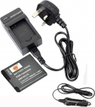 DSTE&reg; DMW-BCL7 laetav Li-ion aku + DC144U reisi- ja autolaadija adapter Panasonic Lumix DMC-F5 DMC-FH10 DMC-FS50 DMC-SZ3 DMC-SZ3GK DMC-SZ9 DMC-XS1 DMC-XS3 digikaamerale