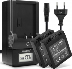 CELLONIC, 2 x &uuml;hilduv Panasonic Lumix DMC-FZ2, DMC-FZ10, CGR-S002E kaamera aku (7.4V, 700mAh) + laadija