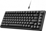 A.JAZZ AK820 75% TKL juhtmega mehaaniline klaviatuur, punane kuumvahetusl&uuml;liti, plommi montaaž, valge valgus, 82 klahvi CNC helitugevuse kontrolliga, poronvaht, OEM PBT klahvikatted PC/Win/MAC jaoks - must