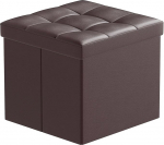 BRIAN & DANY Jalutuskoht koos hoiuruumiga, kokkupandav pink, v&auml;ike kaanega jakk, nahast jalutuskoht, hoiukast, polsterdatud elutuppa, magamistuppa, pruun, 38 x 38 x 38 cm.