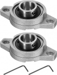 hankekaart 2tk KFL002 Pillow Block Bearings 15mm Bore Bearing Units Zinc Alloy Flange Bearing Housing P6 (ABEC3)