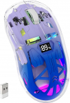 ZIYOU LANG x FREEWOLF traadita m&auml;nguhiir, PixArt PAW3212 Dual Mode 2.4G/Bluetooth l&auml;bipaistev RGB taustavalgustusega hiir, 400mAh aku, 4000DPI 5 taset, n&auml;htav aku tase - lilla