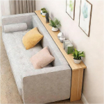 Schmaler Sofatisch aus Walnussholz, 140 x 20 cm, schmale Konsole f&uuml;r Flur und Schlafzimmer, idealer Nachttisch, platzsparende Eingangsm&ouml;bel, stilvolle L&uuml;ckenf&uuml;ller.