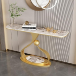 Sissep&auml;&auml;sulaud, kaasaegne konsoollaud, k&uuml;ljelaud, vastupidav ja usaldusv&auml;&auml;rne diivanilaud, esikusse, elutuppa, koridori, fuajeesse (Gold A, 100 cm/39,4 tolli)