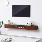 Konsolentische f&uuml;r Flur und Wohnzimmer, schmale Beistelltische aus Glas, schwebende TV-Konsole, wandmontiertes Entertainment-Regal mit Schubladen und Stauraum - TV-Unterschrank f&uuml;r Wohnzimme