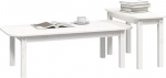 2-TLG. Couchtisch-Set Wei&szlig; aus massivem Kiefernholz, platzsparend verschiebbar & vielseitig einsetzbar - ideal f&uuml;r Wohnzimmer, Lounge & Moderne Einrichtung
