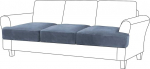 Stretch T diivanipadja kate sametist diivanil istme katted T-Couch padi Slipcover elastsete lintidega elutuppa (v&auml;rv : kivisinine, suurus : 3 istekohta)