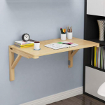 Klapptisch aus Massivholz, zur Wandmontage, mit Halterungen, Wei&szlig;, Computer-Esstisch (14
