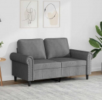 2-Sitzer Samt Diivan Dunkelgrau 152 x 77 x 80 cm Metallgestell Recamiere f&uuml;r Wohnzimmer Schlafzimmer B&uuml;ro Modernes Design Bequeme Diivan Kompakt & Robust