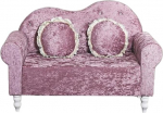Crushed Velvet Loveseat Diivan, 2-kohaline kompaktne diivan, r&uuml;mmeldud servaga padjad, kumer seljatugi, v&auml;ike magamistoas elutuppa (B, 140 cm)