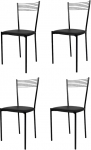 t m c s Tommychairs komplekt 4 moodsat elegantset tooli k&ouml;&ouml;ki ja s&ouml;&ouml;gituppa, vastupidav raam v&auml;rvitud terasest, v&auml;rv must, polsterdatud iste musta kunstnahaga.