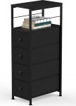 Kapp kitsas kapp 4 riidest sahtlitega, sahtlitega kapp, hoiutorn kapi korraldus&uuml;ksus magamistuppa, elutuppa, k&ouml;&ouml;ki, kontorisse, koridori, 87 x 40 x 25,4 cm, must