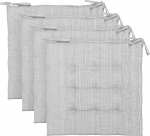 Brandsseller Outdoor 4 istmepadja komplekt 9-punktiline tikitud linase v&auml;limusega umbes 40 x 40 x 3 cm mustust ja vett h&uuml;lgav helehall.