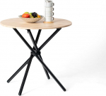 FurnitureR &uuml;mmargune s&ouml;&ouml;gilaud 80 cm l&auml;bim&otilde;&otilde;t 75 cm k&otilde;rgus Skandinaavia disain pruun puiduefekt ja must metallist raam seedripuust