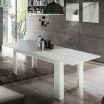 Dmora - Nanni pikendatav laud, pikendatav konsool kuni 10 istekohale, pikendatav konsool, 100% Made in Italy, 140/190 x 90 x 75 cm, l&auml;ikiv valge lehtpuu