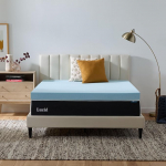 LUCID 4" geel-m&auml;luvahuga madratsi pealmine ventileeritud disain Ultra Plush Blue