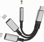 USB-C-Kopfh&ouml;rer-adapter, 3,5-mm-Klinkenstecker, AUX-Audiokabel, Splitter, Konverter-Anschluss, DAC-Dual-Port-Stecker, Dongle-Kabel, kabelgebundene Kopfh&ouml;rer f&uuml;r iPhone 17, 16, 15 Pro Max, kompatibel