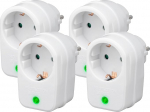 Goobay 51270 V&otilde;rgu- ja liigpingekaitse, pistikupesa adapter, kaitsekontaktpesa, valge, 230 V, max 3500 W (4 tk)