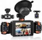 Rimoody 4 kanaliga 360&deg; Dash Cam auto 4 x kaamera FHD 1080P ees ja taga vasakule paremale, 2,4-tolline 1080P armatuurkaamera koos IR &ouml;ise n&auml;gemise/G-sensoriga/Loop video/24H parkimise j&auml;lgimine/parkimisabi