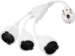 3-kordne pistikupesa adapter, pikenduskaabel, kolmekordne mitmepistikupesa, 250 V, 16 A, maksimaalselt 3680 W, PVC painduva kaabliga kodumajapidamises ja kontoris, valge