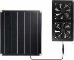 Brrnoo Solarbetriebener Ventilator, Solar-Dachbodenventilator, H&uuml;hnerstallventilator mit 3 Meter Langem Ein-/Aus-Kabel, 2 X 3 W Effizienz, DC 12 V, L&uuml;ftungsventilatoren f&uuml;r Haustierk&auml;fige,