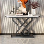 Slim Konsole Flurtisch Schmaler Eingang Sofatisch f&uuml;r Wohnzimmer Metallrahmen Design