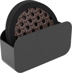 Fdit Silikon-Untersetzer, 4er-Pack, Gewebtes Design, Hitzebest&auml;ndige Getr&auml;nkeuntersetzer mit Aufbewahrungshalter, 16 cm, Lebensmittelechte Tassenuntersetzer f&uuml;r den Tisch