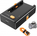 ZCGINE NPF-02 Battery Charger for Sony NP-F Battery with 25W USB-C PD Input/Output, DC 8V/12V Output Power Supply Bracket for All DSLR/Mirrorless Cameras