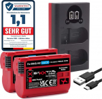 Baxxtar MaxProtect 2 x EN-EL15c aku (2600 mAh NTC Sensor V1 kaitsekorpus) koos laadija Dual (LCD USB-C Micro USB) &uuml;hildub Nikon Z5 Z6 Z6II Z7 Z7II Z8 D600 D800 D7000 D7100 D7200 D7500