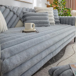 Diivanikatted 1 2 3 4 istekoha diivanikatted, paks k&uuml;&uuml;lik pluusne nurgas diivan Slipcover L kuju elutoa jaoks, super pehme diivanist istme kate (90x240cm, sinine hall)