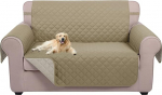 U-NICE HOME Loveseat diivanikate, p&ouml;&ouml;ratav diivanikate koertele elastsete sidemetega, veekindel m&ouml;&ouml;bli kaitsja lemmikloomadele, diivanikate 2 padjale, diivanikate (Loveseat, Camel/Ivory)