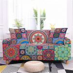 Diivani viskamine V&auml;rviline Boho Print Diivanikate Stretch Elastane Diivanikate eemaldatav pestav mittelibisev diivanikate Kaasaegne diivanikate Vastupidav universaalne diivanikate 3-kohaline diivanikate