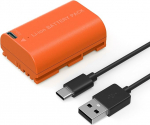 SMALLRIG aku LP-E6NH 2400mAh USB-C Canon R5, R6, R7, 2.5H T&auml;ielikult laetud aku Canon R6 Mark II, R, R5C, 5D II/III/IV, 6D, 6D II, 7D, 7D II, 60Da, 70D, 80D, 90D, oranž - 4968