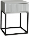 Valge Marle &ouml;&ouml;kapp - kaasaegne &ouml;&ouml;kapp sahtliga ja musta metallraamiga - 40 x 52 x 38,5 cm (B x K x S)