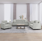 LAPOOH 3202303 3-osaline diivanikomplekt padjadega helehall mikrokiudkangas, Lounge diivan, diivanid ja diivanid, l&otilde;&otilde;gastav diivan, diivan elutuppa, diivan koos - 3202303