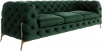Milton diivan 3-kohaline Chesterfield diivan elutuppa Lounge diivan kroomjalgadega m&ouml;&ouml;bel vabalt seisev polsterdatud diivanid ja diivanid diivanikomplekt Pudelroheline 243 x 73 x 100 cm