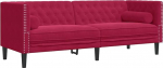 vidaXL Chesterfield diivan koos polsterdustega, 3-kohaline, diivan koos k&auml;etugede, seljatoega, tugijalgadega, polsterdatud diivan elutuppa, diivanikomplekt, veinipunane velvet
