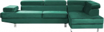 Norrea 5-istmeline nurgadiivan Velvet Emerald Green koos Chaise Longue'ga Vasakpoolne modernne