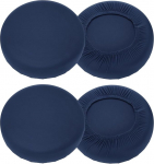 hankimise kaart 4 Pack Round Stool Covers 16-20 Inch Washable Dustproof Slipcover Seat Cushion Elastic for Bar Kitchen Living Room Decor Navy Blue
