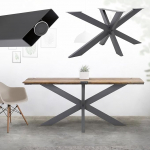 ML-Design Spider lauaraam, 78 x 71 x 120 cm, antratsiit, ristraam, X-Design, lauajalad, m&ouml;&ouml;blijalad, rasked lauajalad, teras, metallist lauajalad, DIY s&ouml;&ouml;gilaud, t&ouml;&ouml;stuslik disain, lihtne kokkupanek