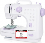 Emerio Sewing Machine for Children and Beginners, SEW-121820, 12 Stitch Patterns, Mini with Foot Pedal, Power and Battery Operated, Home, LED Light, Automatic Front and Backward, White/Pink