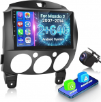 2G + 64G Androidi autoraadio Mazda 2 2007-2014 juhtmevaba Carplay & Android Car, 9-tolline puuteekraaniga autoraadio WiFi, GPS-navigatsioon, Bluetooth, FM RDSiga