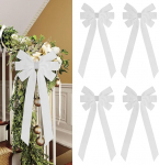 4 Pack suured sametist vibud 8 x 18 tolli &uuml;lisuured sametist vibud Tree Topper rustikaalne suur sametist vibu taustakujundile ornament Vintage suured sametist j&otilde;ulup&auml;rg vibud jaoks
