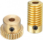 hankimise kaart Worm Gear Set - 0.5 moodul, 30:1 reduktsioonikiirus, 4mm Hole Dia, hammasratta v&otilde;lli ja 4mm Hole l&auml;bim&otilde;&otilde;t, hammasratas, 30T Drive Gear (messing)