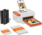 Liene Amber M110 Mini fotoprinter nutitelefonile - sisaldab 60 lehte 10 x 15 cm fotopaberit + 20 lehte 7,7 cm isekleepuvaid fotosid + 2 lindi - termosublimatsioon, Bluetooth, iPhone'ile ja Androidile