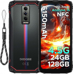 DOOGEE Blade 10 Energy Outdoor mobiiltelefon ilma lepinguta Android 15, 24GB RAM/128GB ROM (2TB) 6150mAh aku, 10.7mm Ultra Thin, Outdoor nutitelefon, 6.56 tolli HD + 90Hz, 16MP + 8MP kaamera, 3 kaart