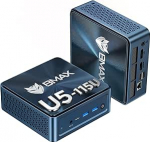 BMAX Mini PC Intel Core Ultra 5 115U(bis zu 4,2GHz, 8C/10T), 16GB LPDDR5 & 512GB NVMe SSD(max 4TB), 4K@60Hz, Mini Computer Win 11 Pro, Wifi6/BT, mit NPU Intel AI Boost F&uuml;r KI Tools effizient nutzen