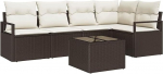 5-teiliges Garten-Sofa-Set mit Kissen Grau Poly Rattan Gartenlounge Model3346388