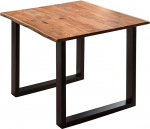 SAM B-Ware Mundra s&ouml;&ouml;gilaud 90 x 90 cm Akaatsiapuidust tahvellaud massiivne + p&auml;hklipuu v&auml;rvi, U-metallist raam, must, ehtsa tahvli servaga